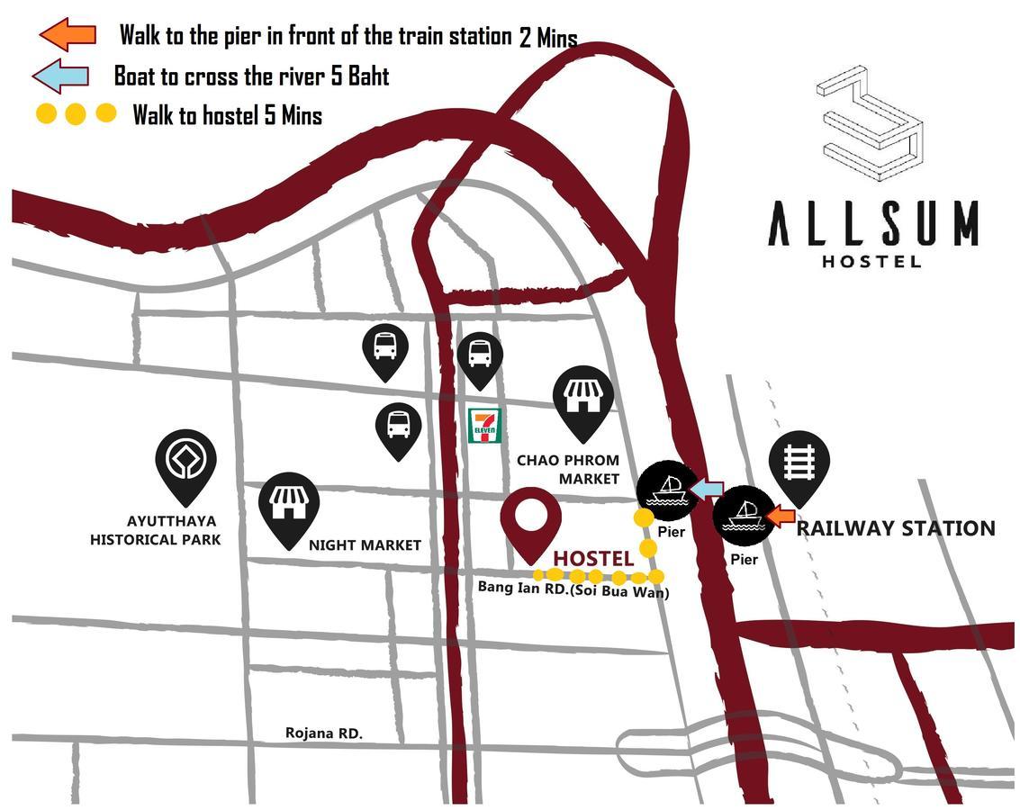 Allsum Hostel Ayutthaya Eksteriør billede
